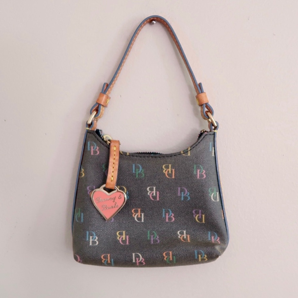 RARE Dooney Bourke y2k rainbow monogram bitsy mini bag